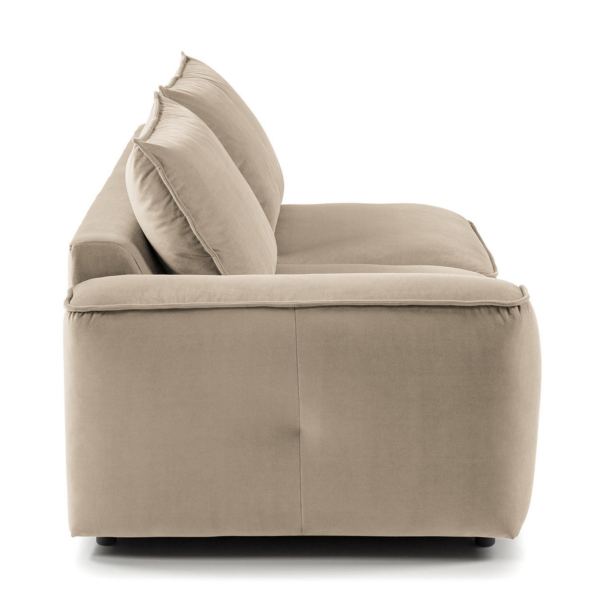 2,5-SITZER SOFA - modular - Beige/Schwarz, Holz/Kunststoff (189/80/99cm) - home24