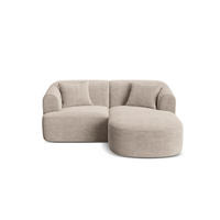 MODULARES-ECKSOFA rechts Campi aus Cord cappuccino 3 Sitzplätze - Cappuccino, Textil (156/180cm) - Cosmopolitan Design