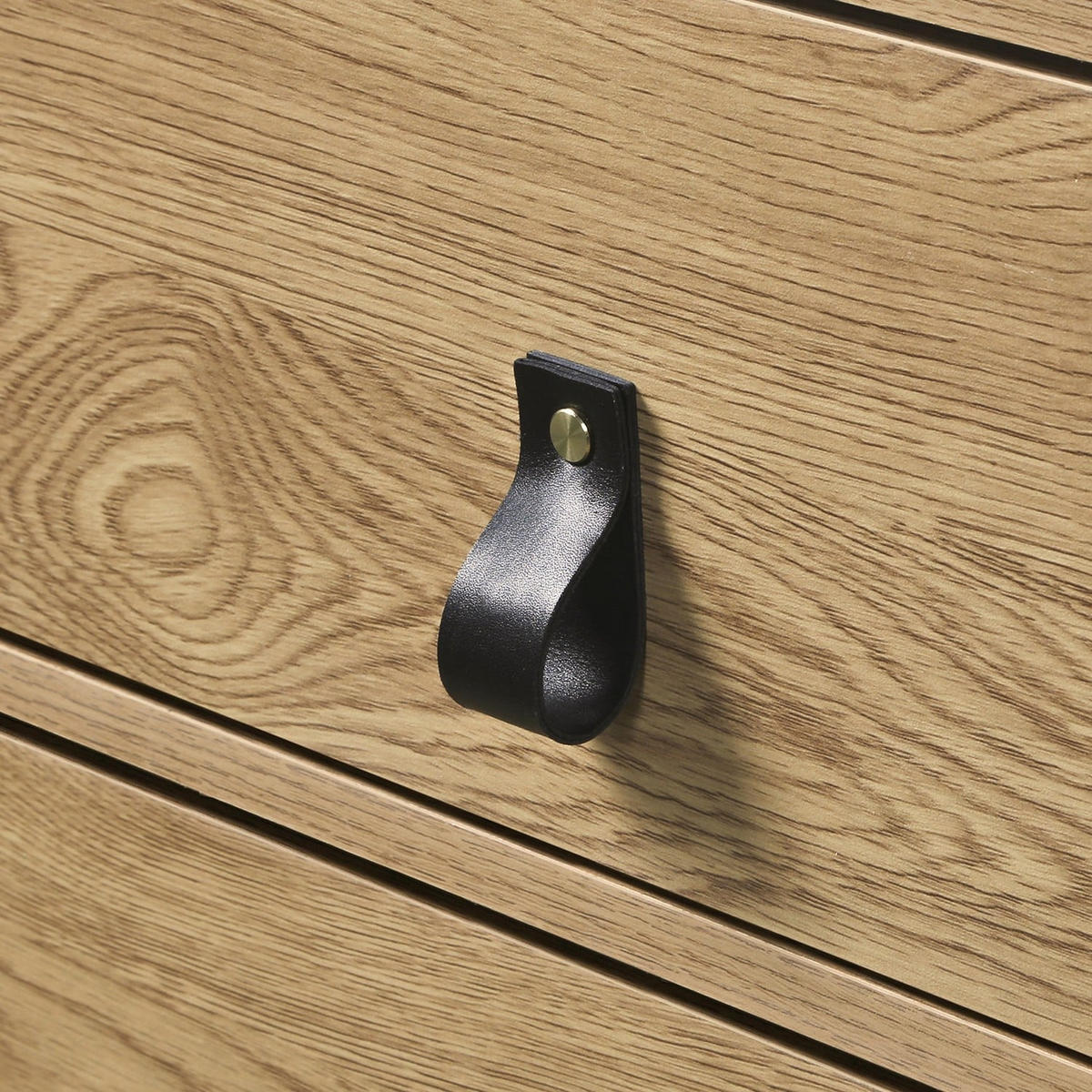 KOMMODE in Eiche-Dekor mit 3 Schubladen und Metallgestell - Eichefarben, Holzwerkstoff (39/79.5/46cm) - Calicosy