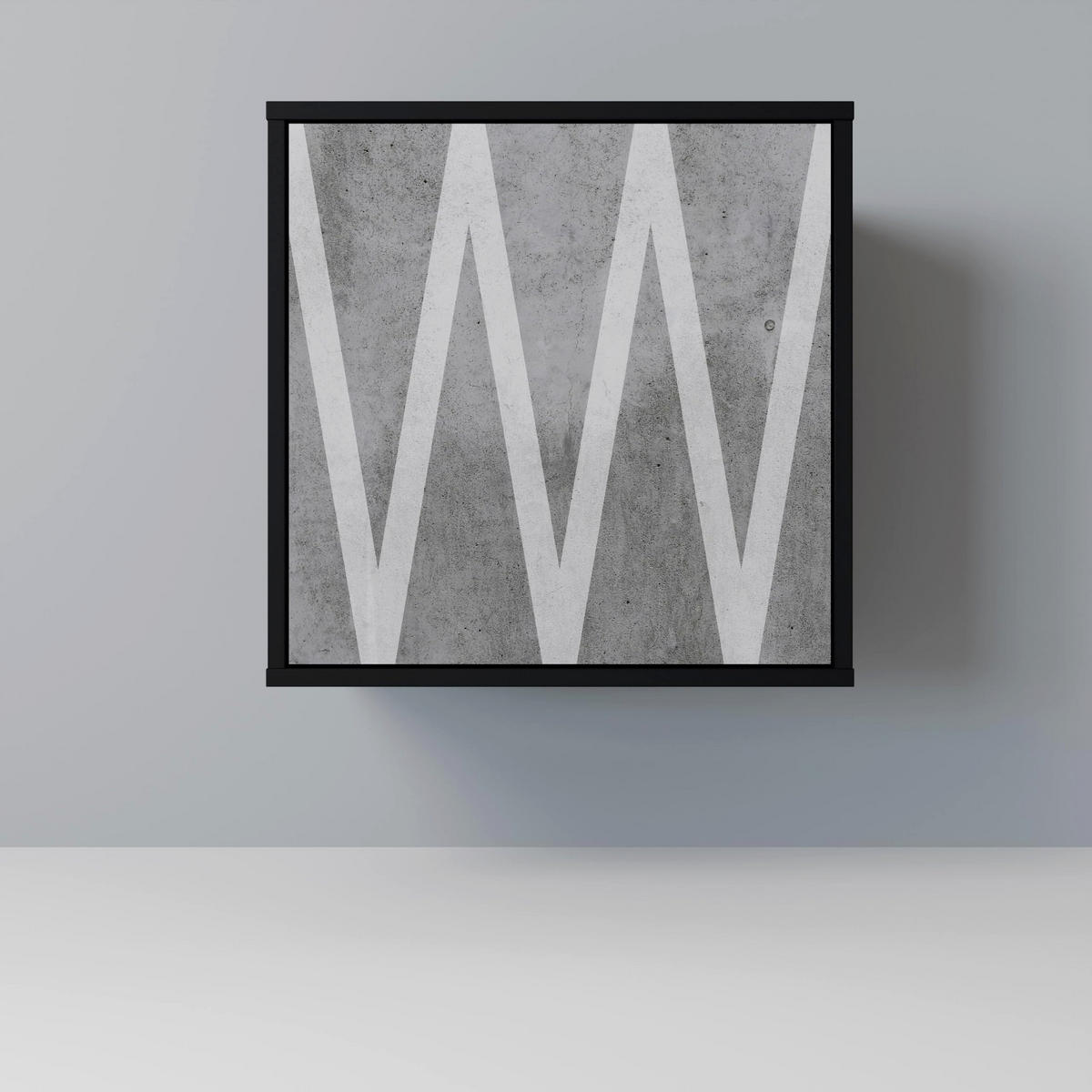 SIDEBOARD SOLID ZIG ZAG, Schwarz, 57,5x42x70,5 cm, Schwarze Metall-Sternfüße - Multicolor/Schwarz, Holzwerkstoff/Metall (57.5/70.5/42cm) - SpaceRebels