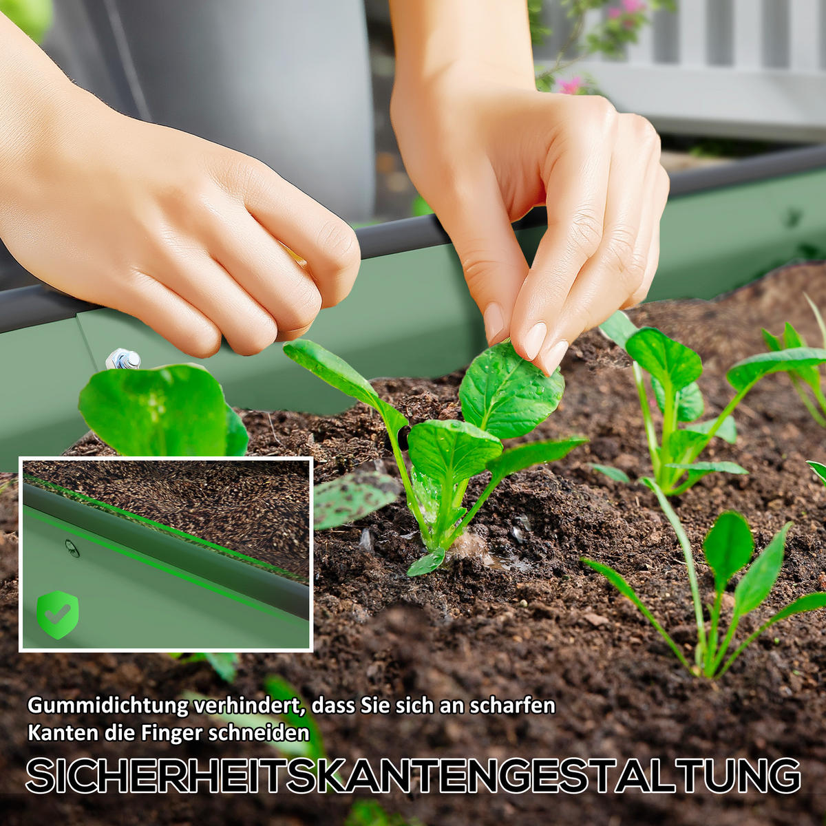 HOCHBEET 2er-Set aus Stahl - Grün, Metall (93/30/181cm) - Outsunny