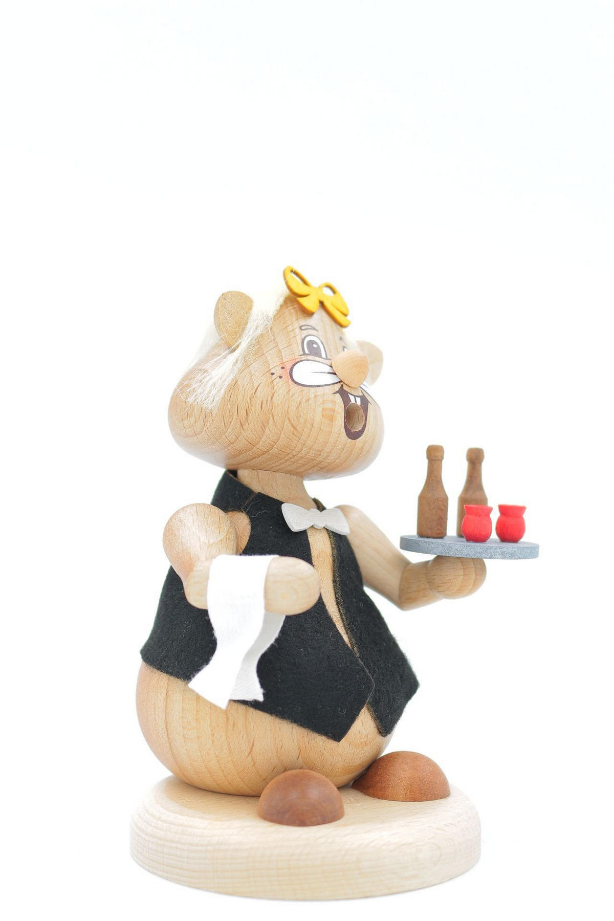RAUCHFIGUR Hamster Kellnerin 13 cm - Multicolor, Holz (8/13/0.1cm)