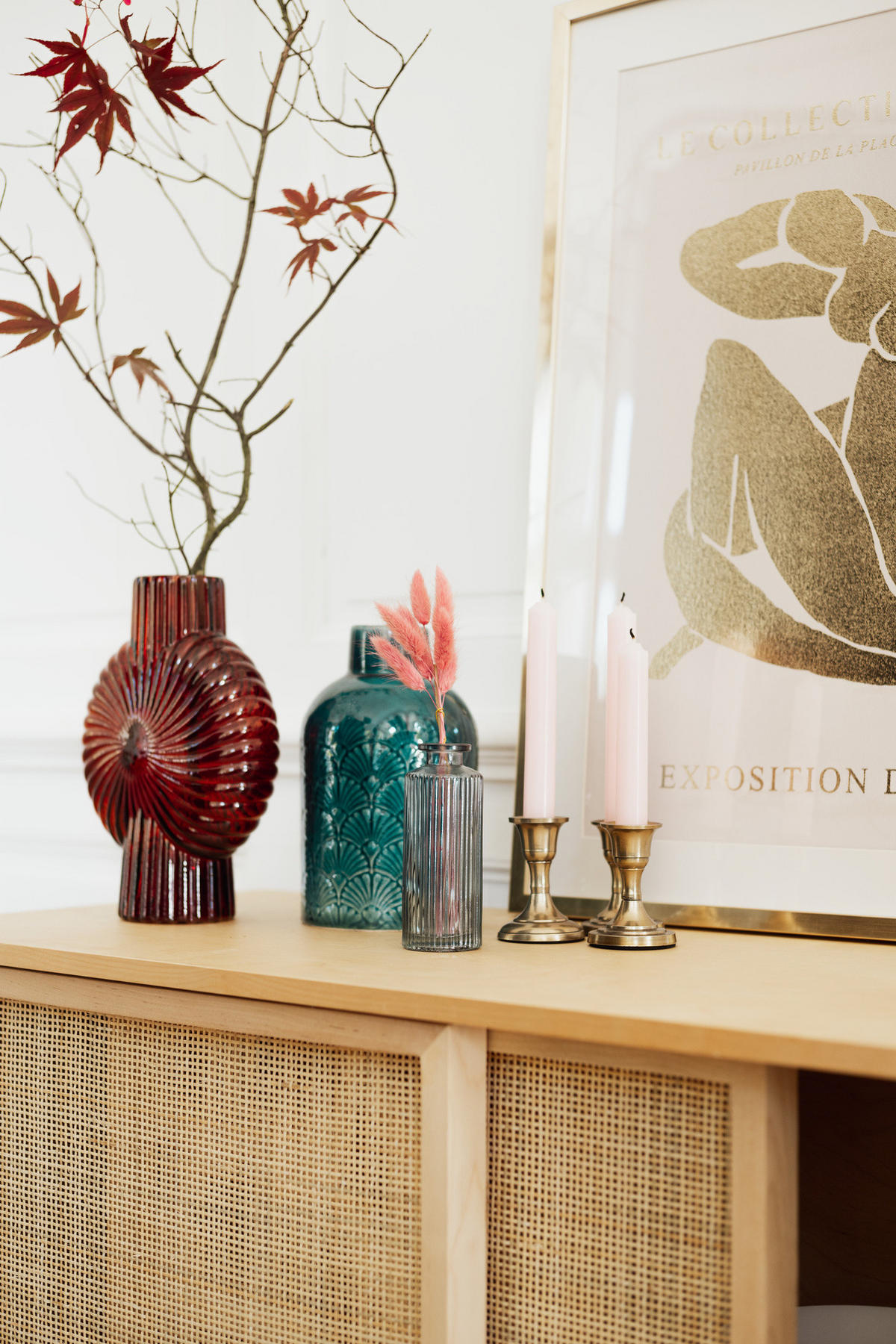 VINTAGE-VASE mit Verzierung 12,5/12,5/21 cm - Blau, Keramik (21cm) - Atmosphera Createur d´interieur