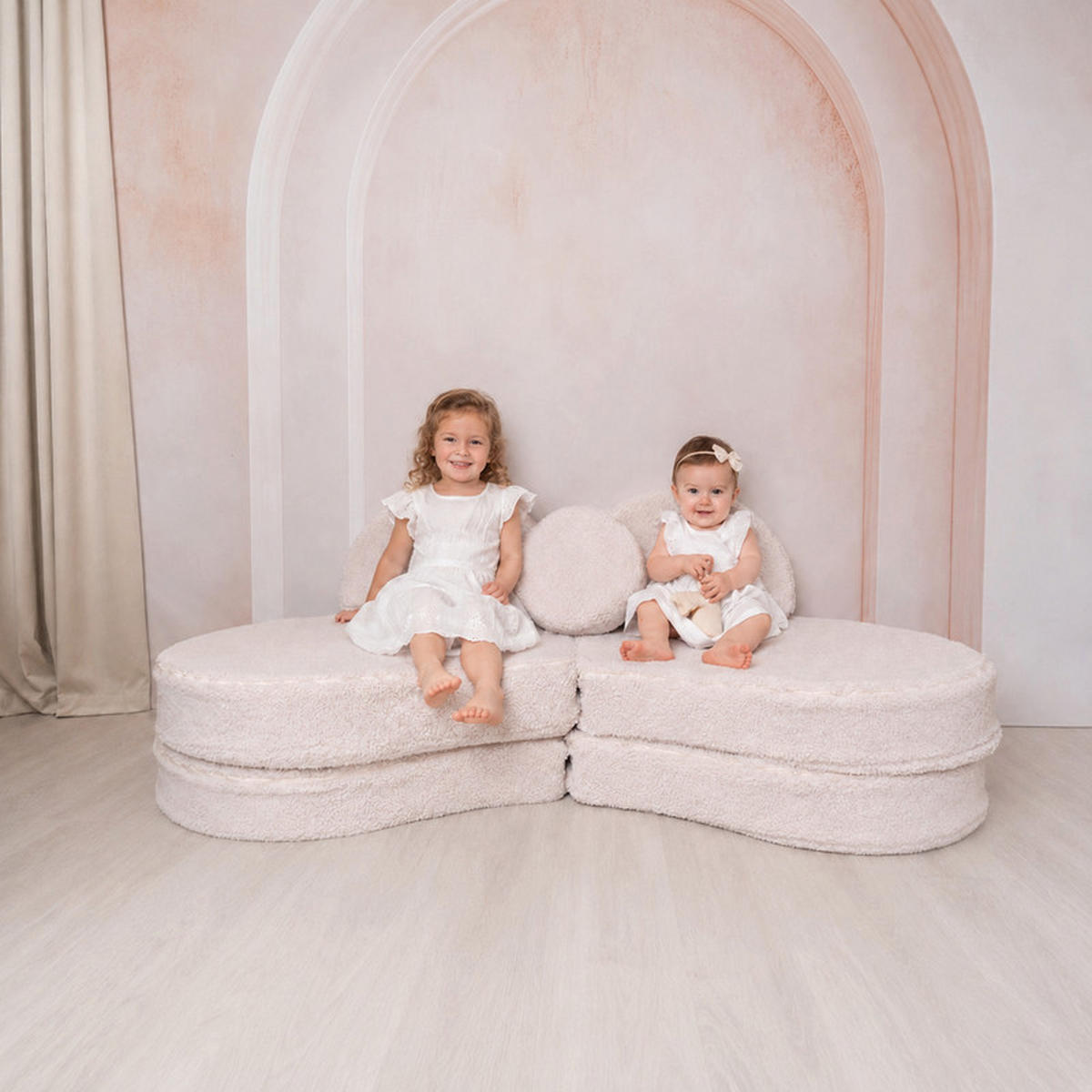 MODULSOFA für Kinder, Bearly, cremig - Creme, Textil (160/54/24cm) - MeowBaby