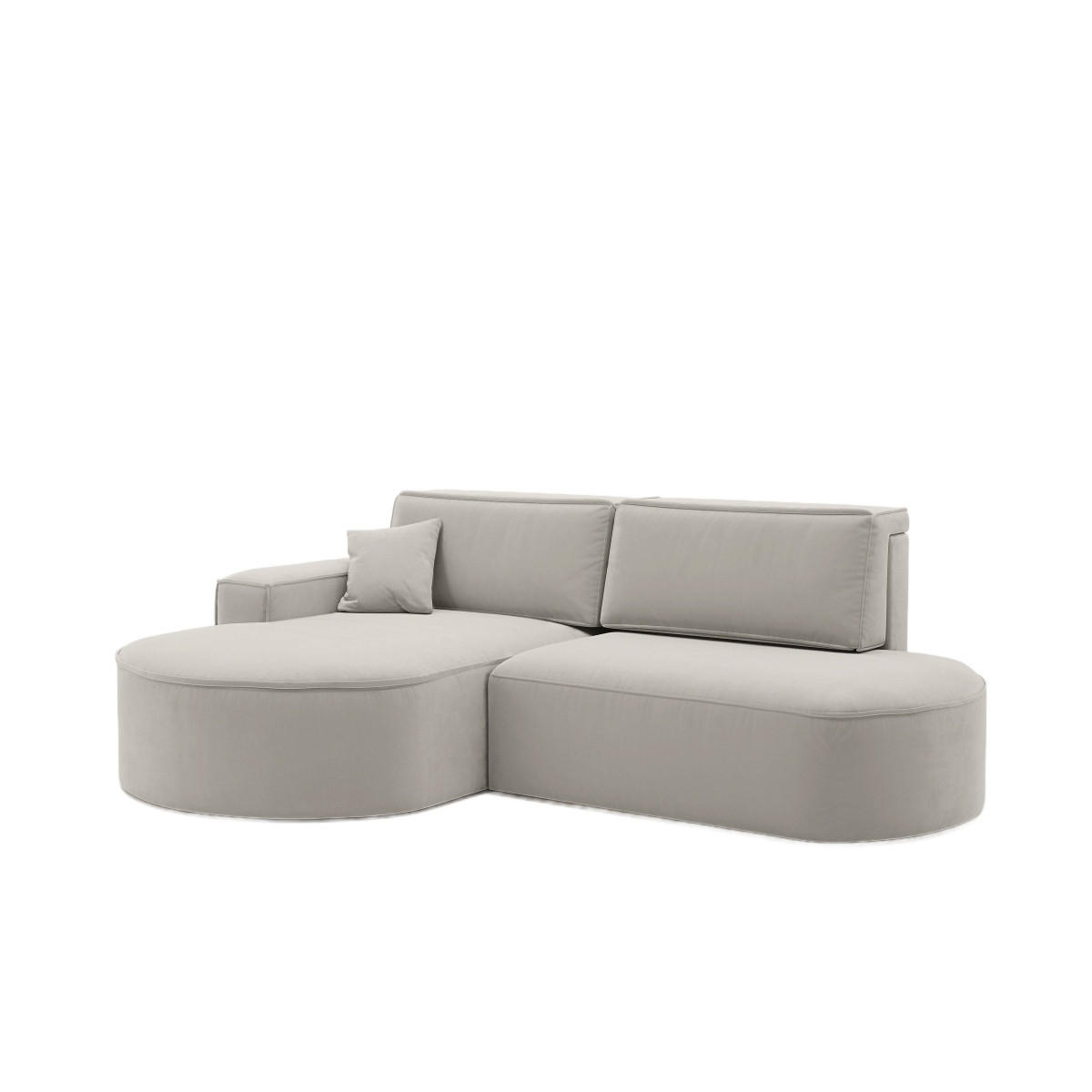 ECKSOFA Modena Pro - Komfort Und Stil Stoff Salvador Hellgrau Links - Hellgrau, Holz (278/179cm) - Kaiser Möbel