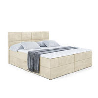 BOXBETT mit Matratze H4 und Lattenrost - ARDENI - 160x200 cm - H4 - Beige - Beige, Holzwerkstoff (160/200cm) - ALTDECOR