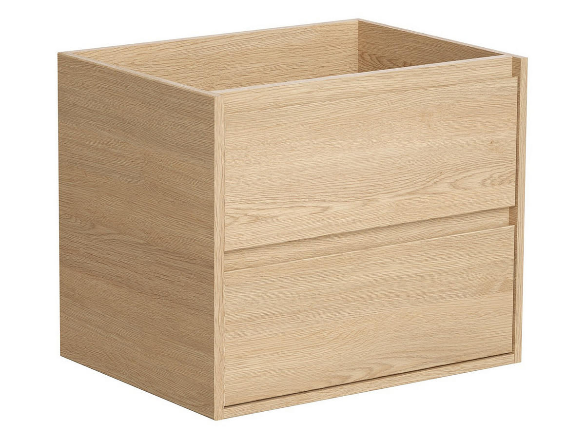EINZELWASCHTISCH - 60 cm x 45 cm - Holz, Platte, Keramik - Naturfarben Hell - MILIPAM - Naturfarben, Keramik/Holz (60/50/45cm) - Vente-Unique