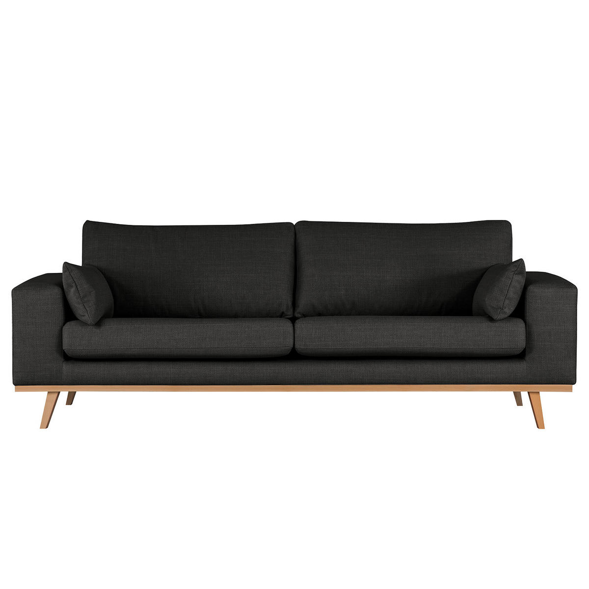 2-SITZER SOFA - Buchefarben/Schwarz, Textil (197/81/88cm) - home24
