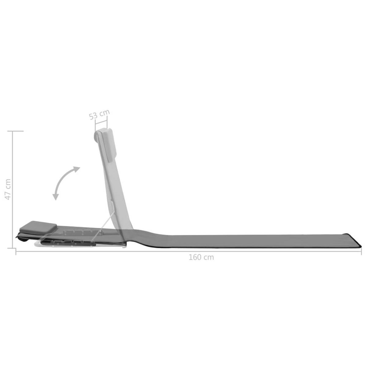 KLAPPBARE Strandmatte 2Er Set Stahl Und Stoff Grau - Grau, Textil (53/47/56cm) - vidaXL