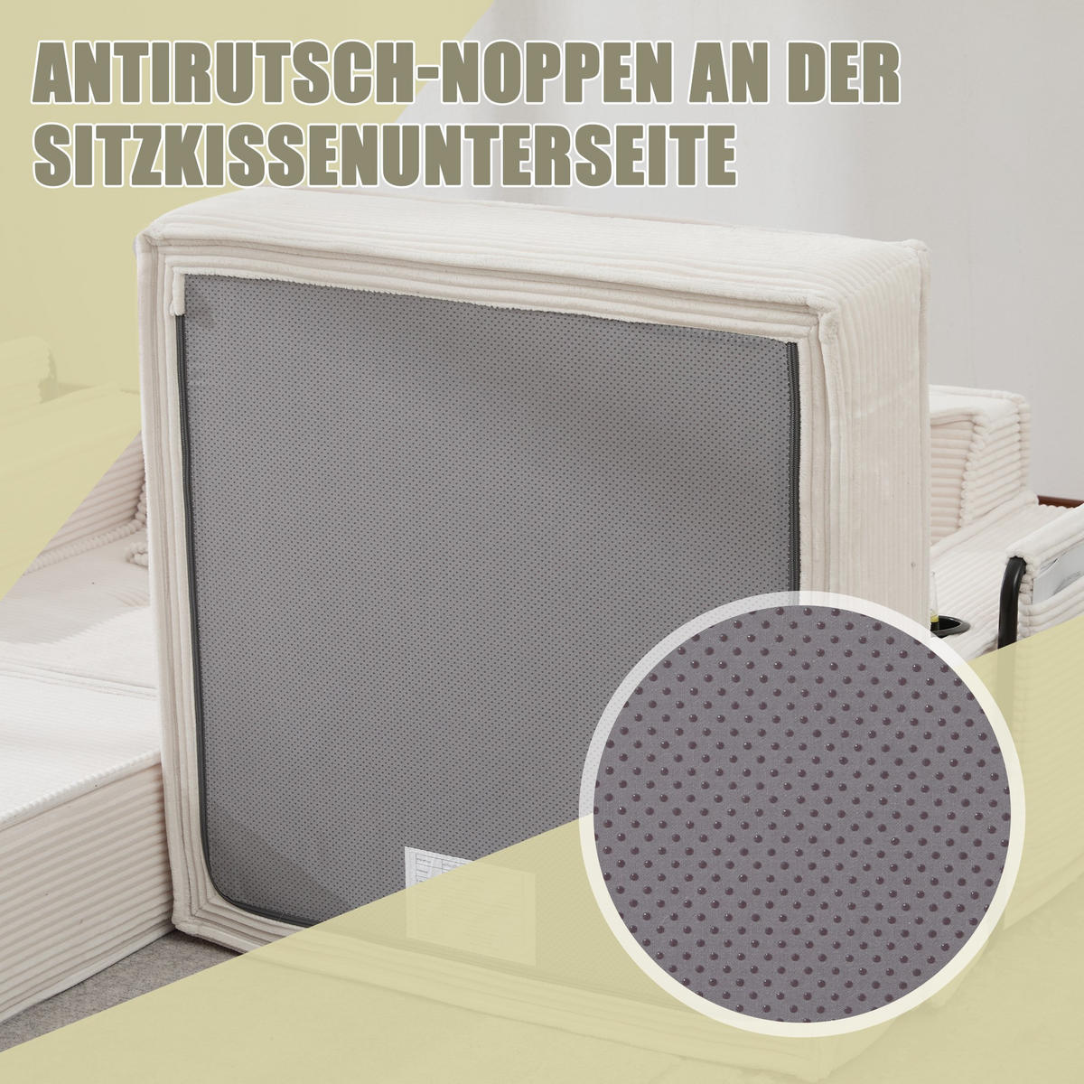 SCHLAFSOFA Zweisitzer mit Schlaffunktion,ausziehbar,Modulares Design,Cord,Beige - Beige, Textil (162/42/54cm) - LVHOM