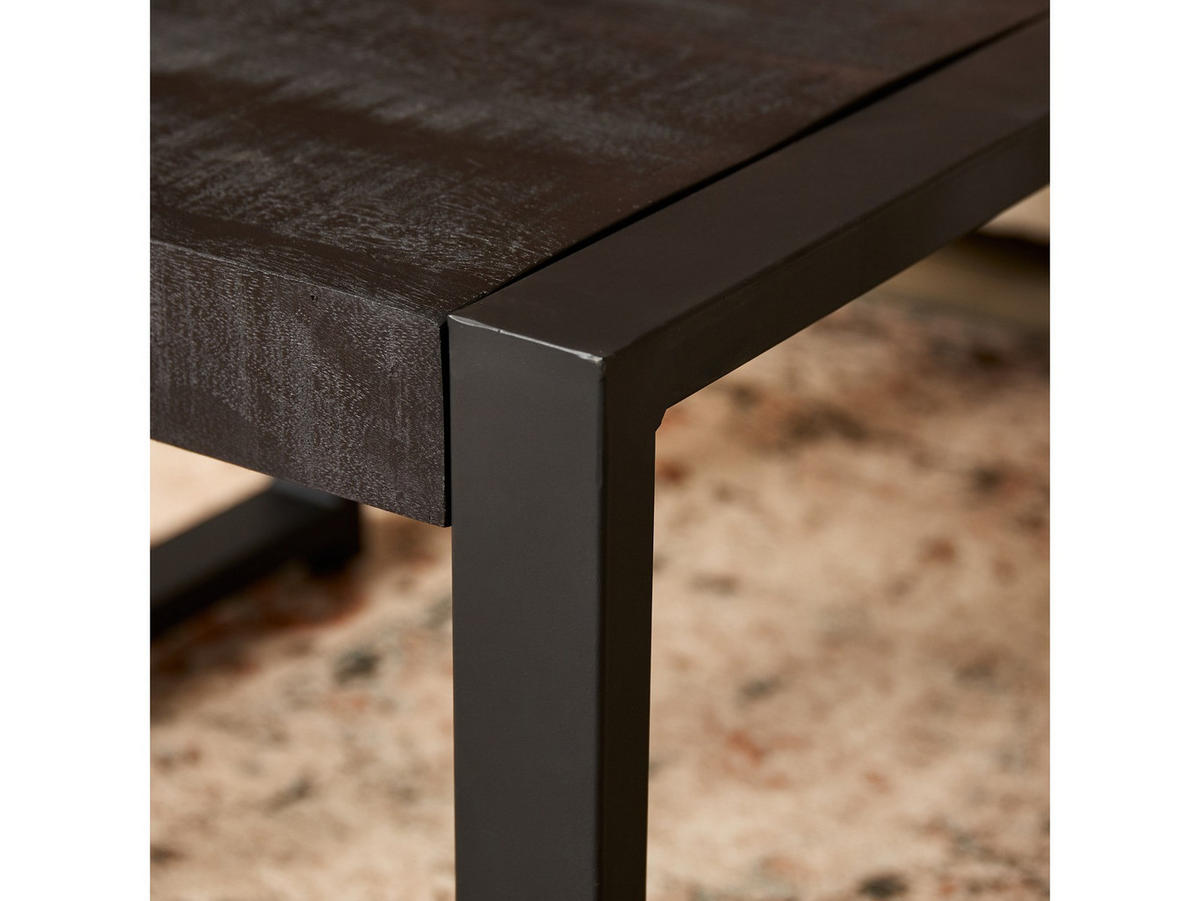 BEISTELLTISCH Zavan Mangoholz 60 cm / 60 cm Schwarz - Schwarz, Holz (60/60/45cm) - Villa Möbel