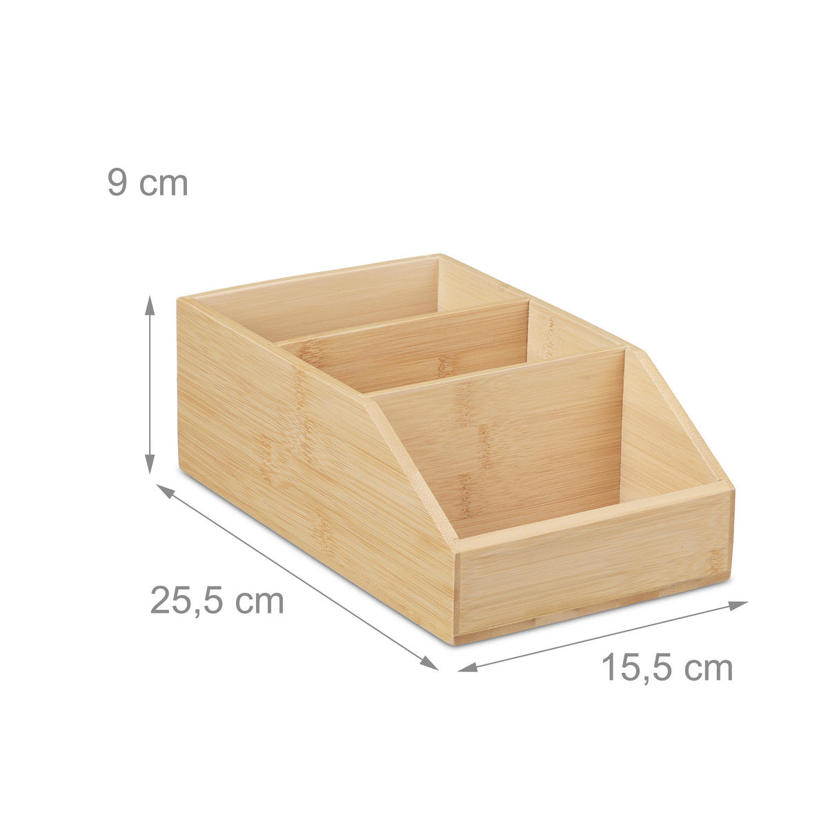 SCHREIBTISCHORGANIZER - Hellbraun, Holz (25.5/15.5/9cm) - Relaxdays