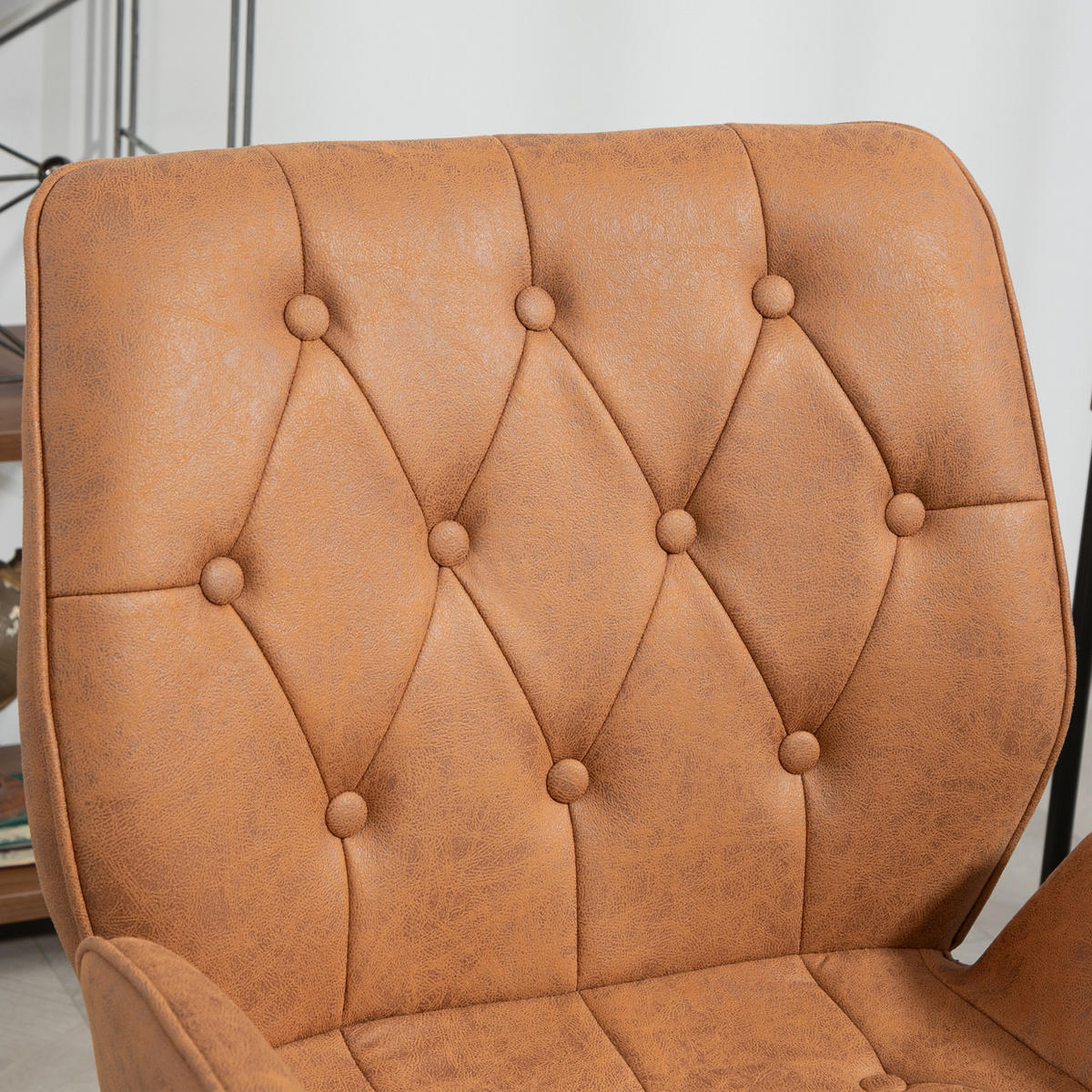 BÜROSTUHL GABRIEL Cognac - Cognac/Schwarz, Textil/Metall (57/93/62cm) - SVITA