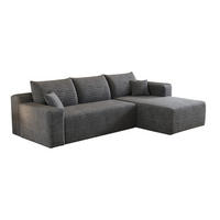 ECKSOFA Cord Dunkelgrau - Grau, Textil (241/151cm) - WISHDOR