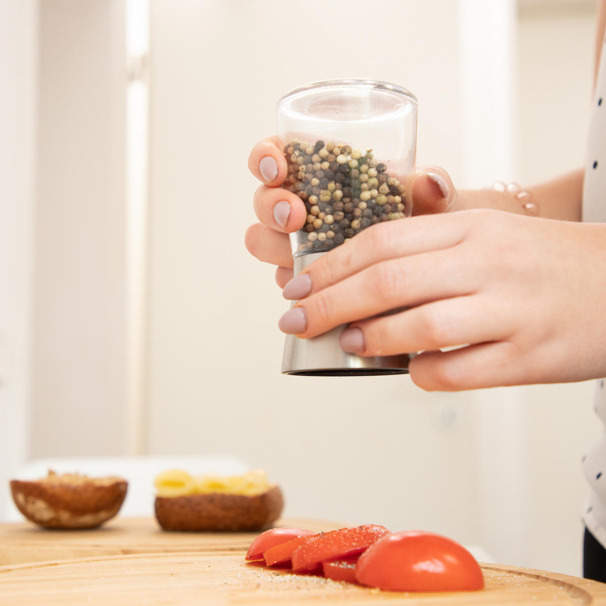 2xPFEFFERMÜHLE - Multicolor, Glas/Keramik (6.5/13/6.5cm) - Relaxdays