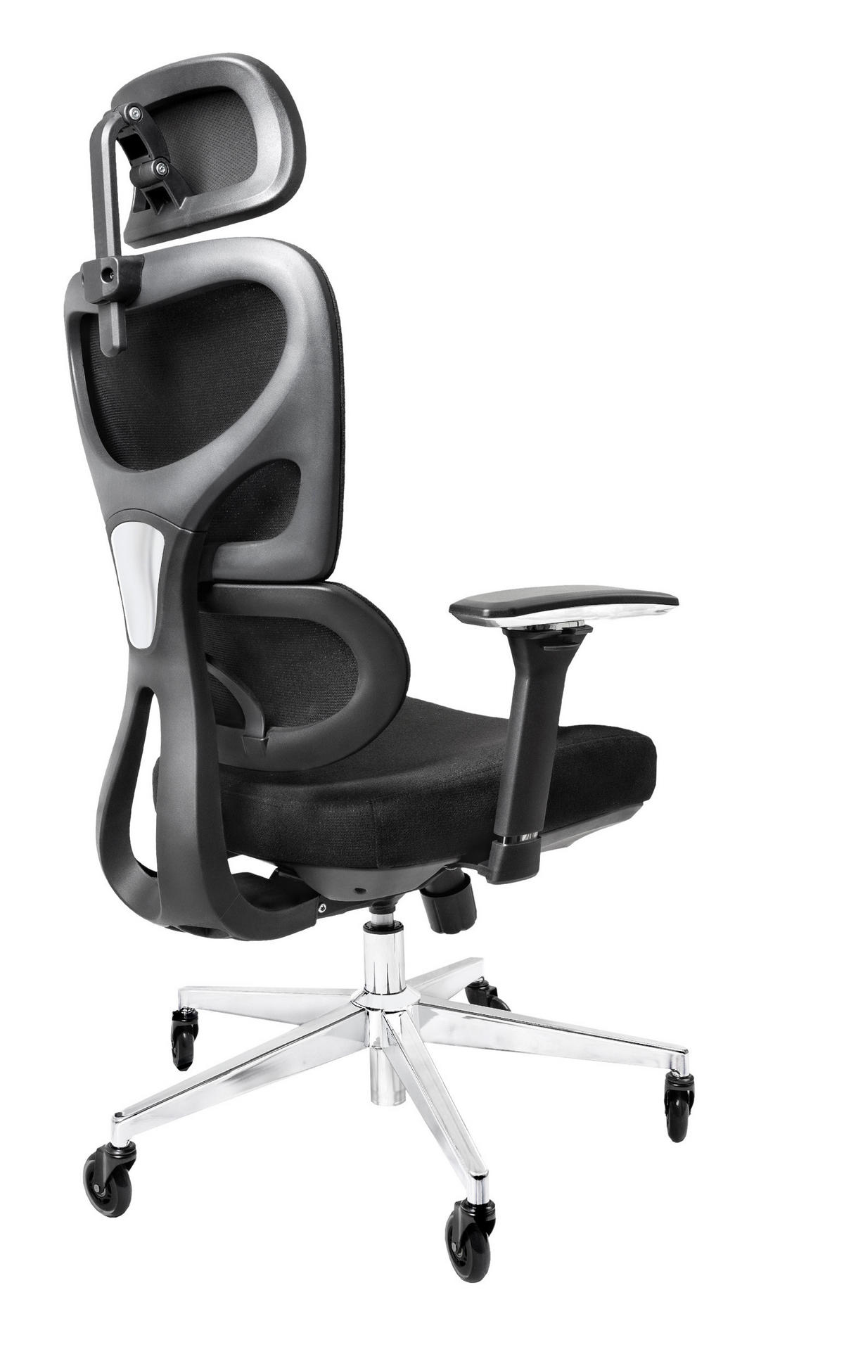 BÜROSTUHL ProSeat Schwarz - Silberfarben/Schwarz, Kunststoff/Textil (70/145/70cm) - Clouvou