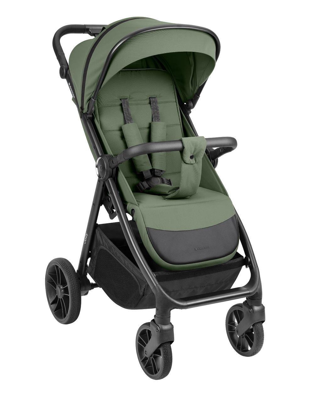 KINDERWAGEN, Buggy Jody grün PU-Räder Federung Hinterradbremse 5-Punkt-Gurt - Grün, Metall (89/54/105cm) - Kikka boo