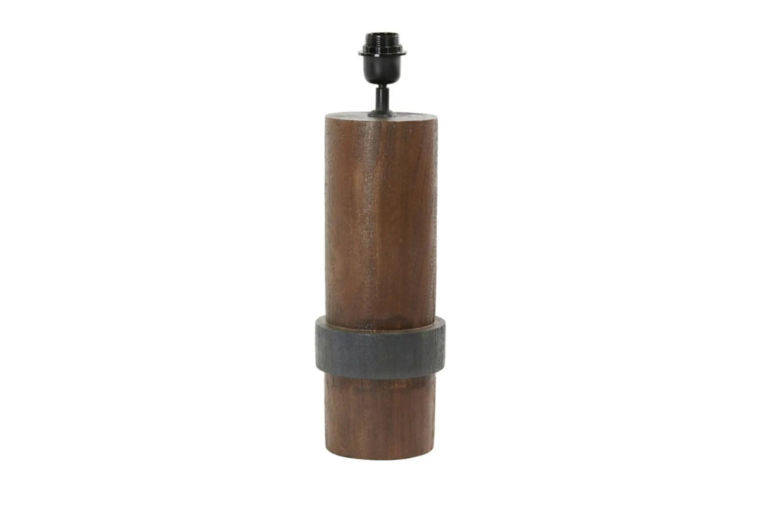 TISCHLEUCHTE MANILLA Ø15x45 cm, Holz, Braun-Schwarz - Braun, Holz (15/15/45cm) - Light & Living