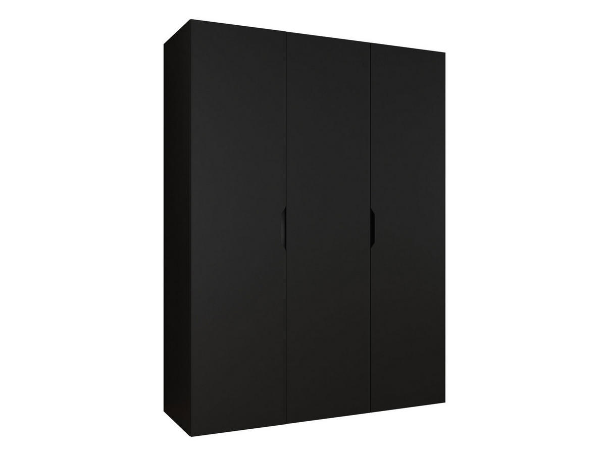 DREHTÜRENSCHRANK Malaga 150 - Schwarz, Holzwerkstoff (150/202/52cm) - MIRJAN24