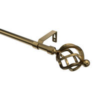 GARDINENSTANGE Olymp Paolo 320 cm (geteilt in 2 x 160 cm), 1-läufig (ohne Ringe), 16 mm Ø Messing Antik - Messingfarben/Bronzefarben, Metall (320cm) - INTERDECO