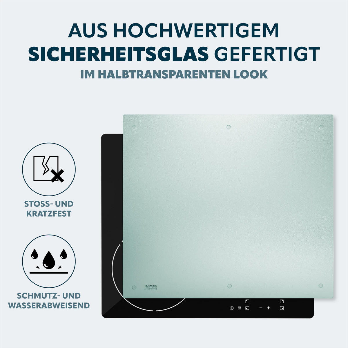 HERDABDECKPLATTE, transparent - Transparent, Glas (55.7/0.5/50cm) - bremermann