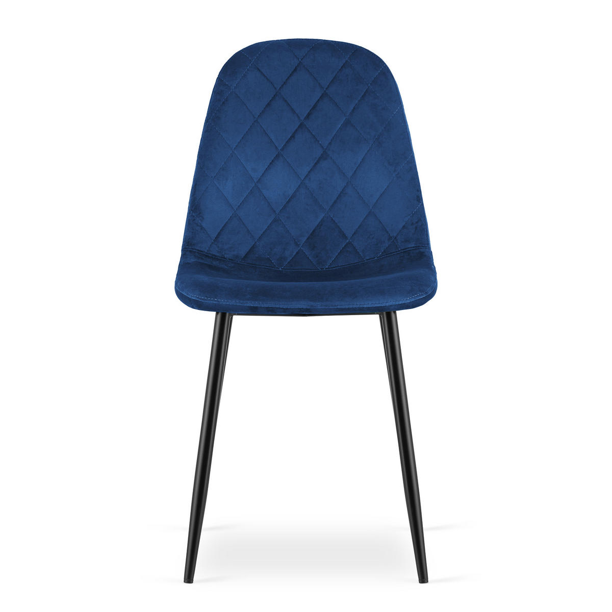 ESSZIMMERSTUHL Aksel (4er-Set) - Blau/Schwarz, Textil/Metall (50/88/45cm) - Home Collective