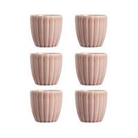 BECHER Melida ohne Henkel rosa 0,2 l 6er-Set - Rosa, Keramik (0.2L) - Homla