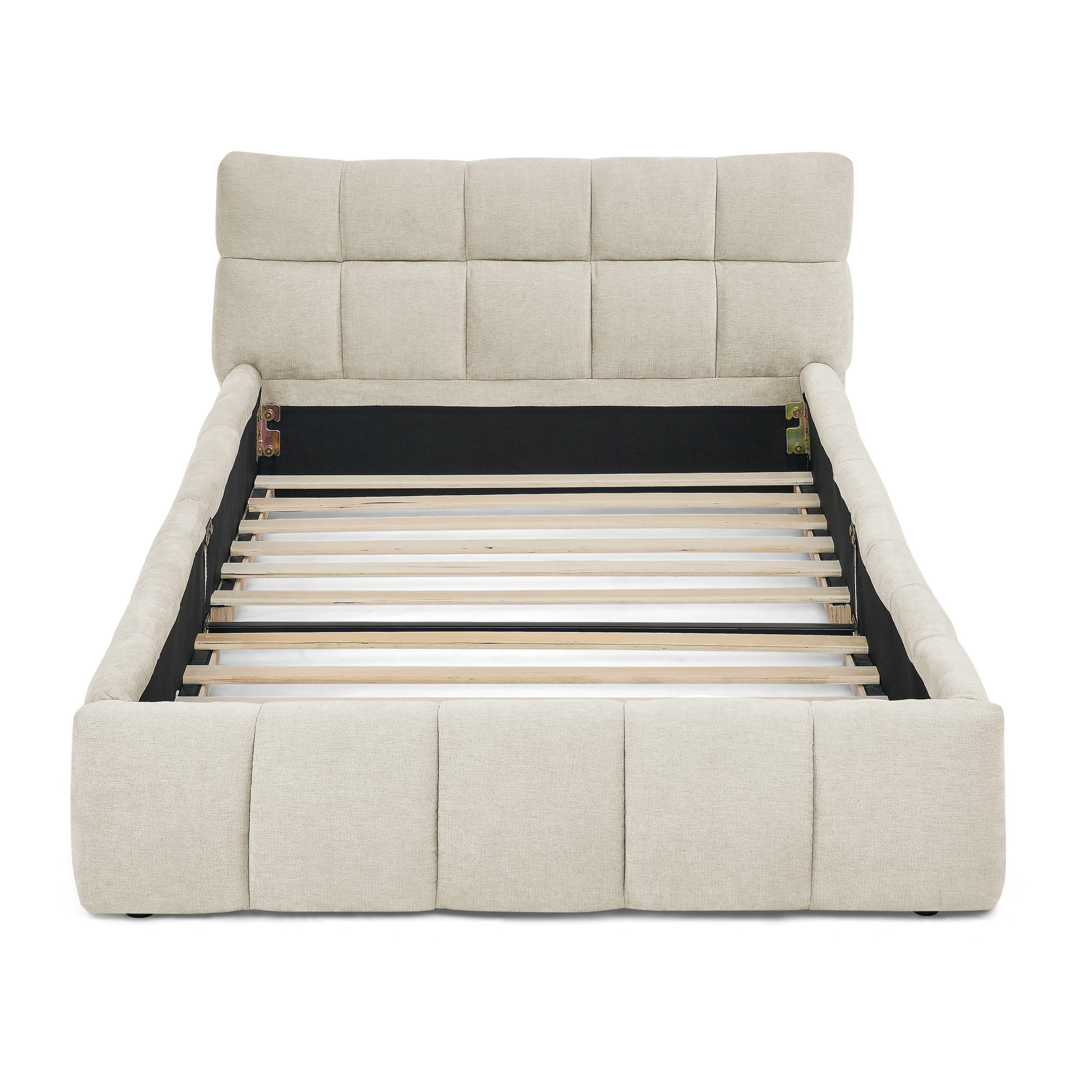 KINDERBETT 90x200 cm Chenille beige - Beige, Kunststoff (90/200cm) - Fortuna Lai