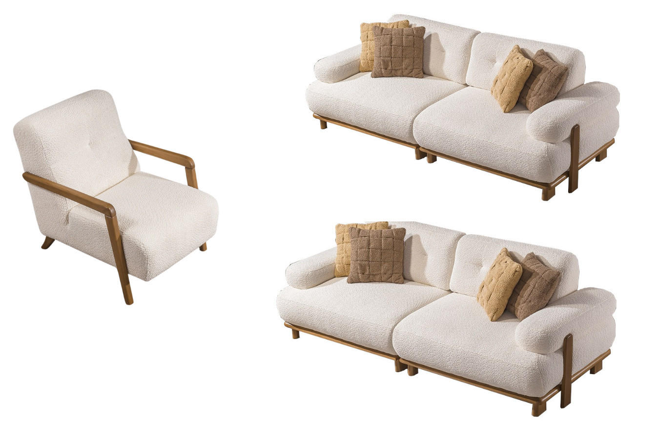 Villa Möbel Sitzgarnitur Creme 230x83x100 cm