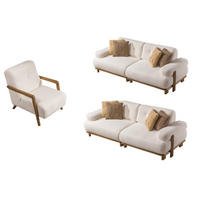 SITZGARNITUR Bully Creme Stellvariante:3+3+1 - Creme, Holz/Textil (230/85/100cm) - Villa Möbel