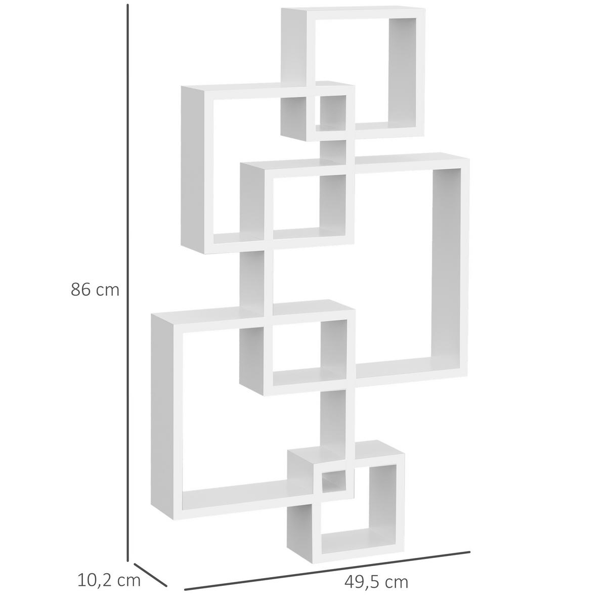 WANDREGAL, Tannenholz, Weiß - Weiß, Holz (10.2/86/49.5cm) - HOMCOM