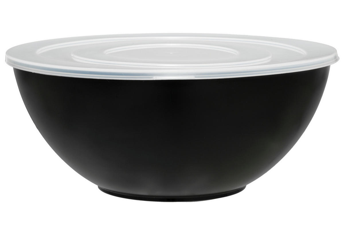 KUNSTSTOFFSCHÜSSEL mit Deckel 3580 ml - Schwarz, Kunststoff (26cm)