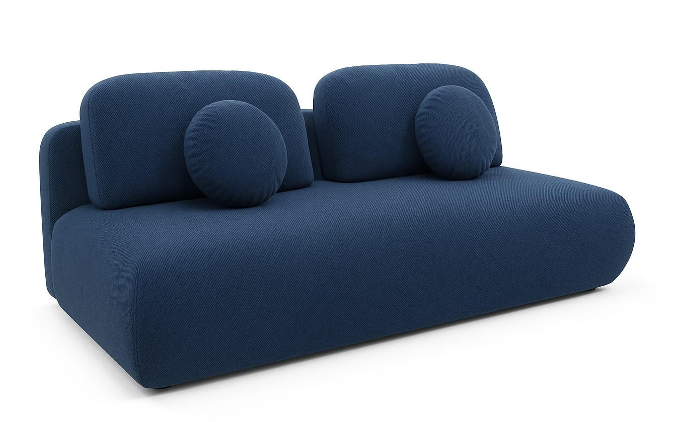 SOFA Blau OTO Ausziehbar Mit Bonnellfederung - Dunkelblau, Textil (206/90/92cm) - Sepro Meble