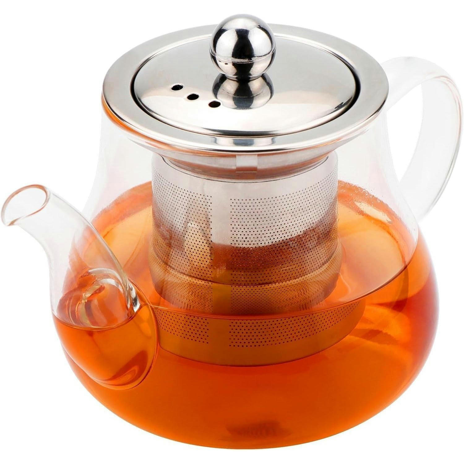TEEKANNE Glas 800ml mit Edelstahl-Filter - Transparent, Glas (14.5/15.5cm)