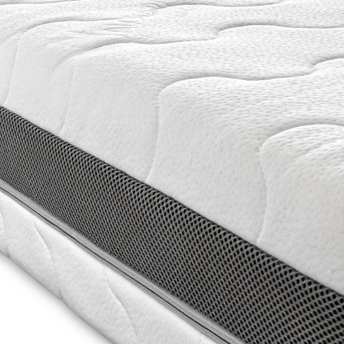 KALTSCHAUMMATRATZE 120x200 cm H3+H4 Höhe 18cm mit waschbarem Bezug - Weiß, Textil (120/200cm) - Sleepneo