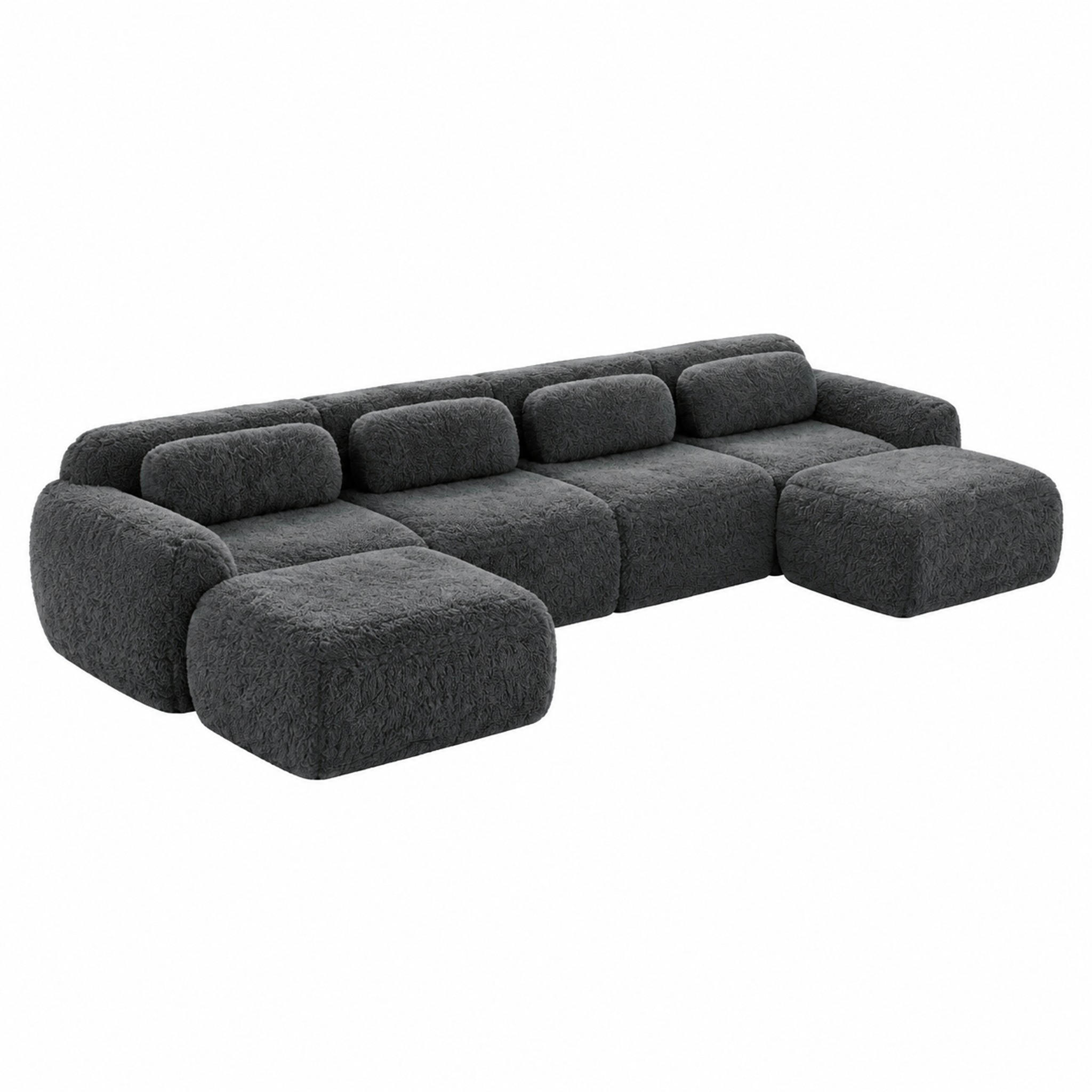 Meubliv Sofa Grau 179x73x378.1 cm
