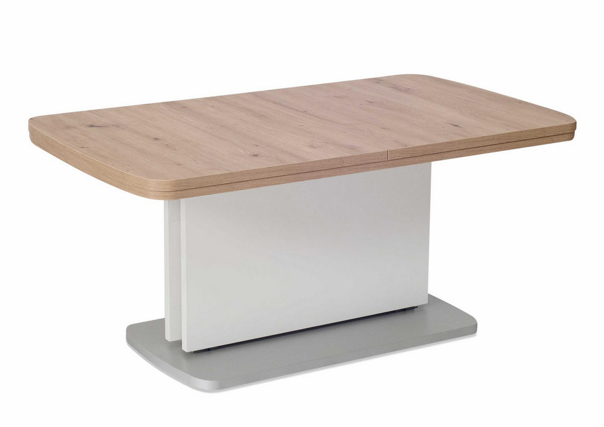 FUNKTIONSTISCH ausziehbar Catha 110(145+180) x 63 x 53-72 Wohnzimmertisch Wildeiche/Weiß - Braun, Holz (110/63/53cm) - 58aufmkessel