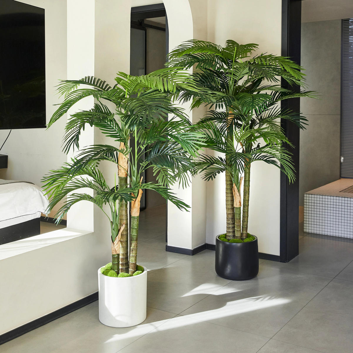 KUNSTBAUM Künstliche Goldfruchtpalme – Saphira 150 cm - Grün, Kunststoff (150cm) - aplanta