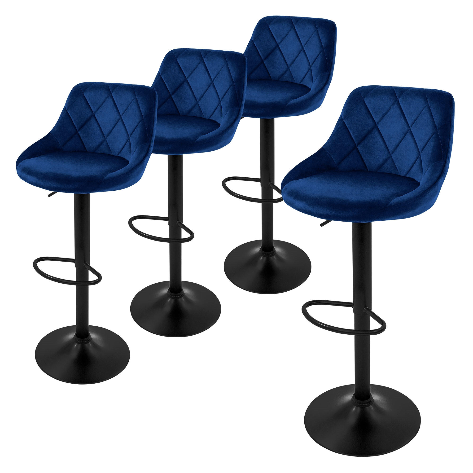 BARHOCKER 4er Set - Blau, Metall (47/106/37cm) - ML-DESIGN