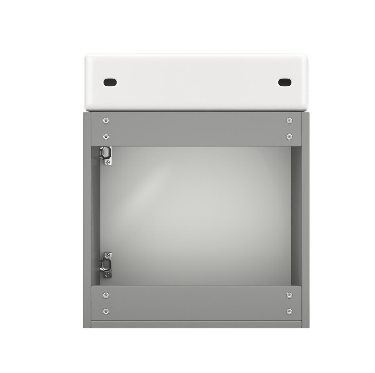 WASCHTISCHUNTERSCHRANK mit Keramikbecken 46 cm Grau/Weiß - Grau, Holzwerkstoff (26/56/46cm) - Beauniv