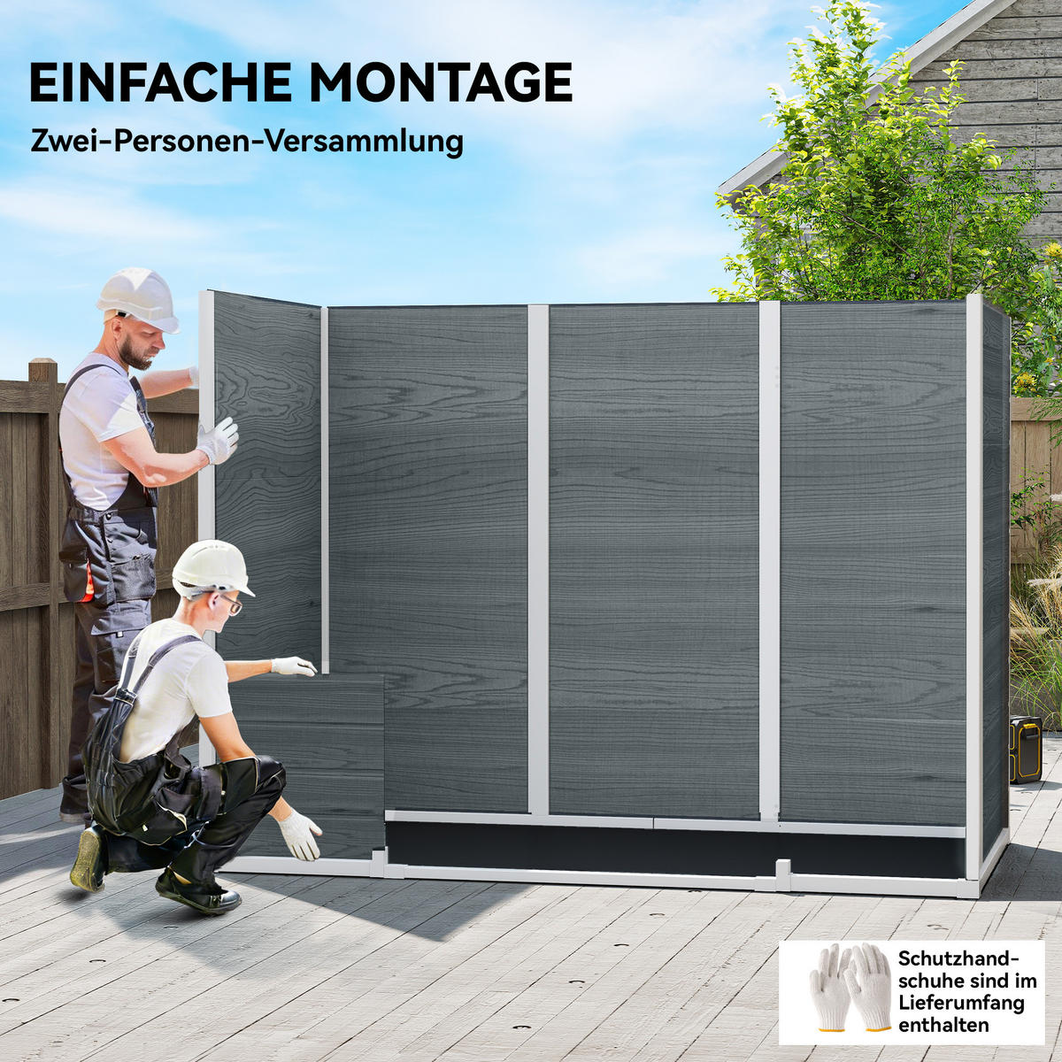 GERÄTESCHUPPEN Kunststoff Aluminium Grau - Grau, Kunststoff (131/201/244cm) - Outsunny