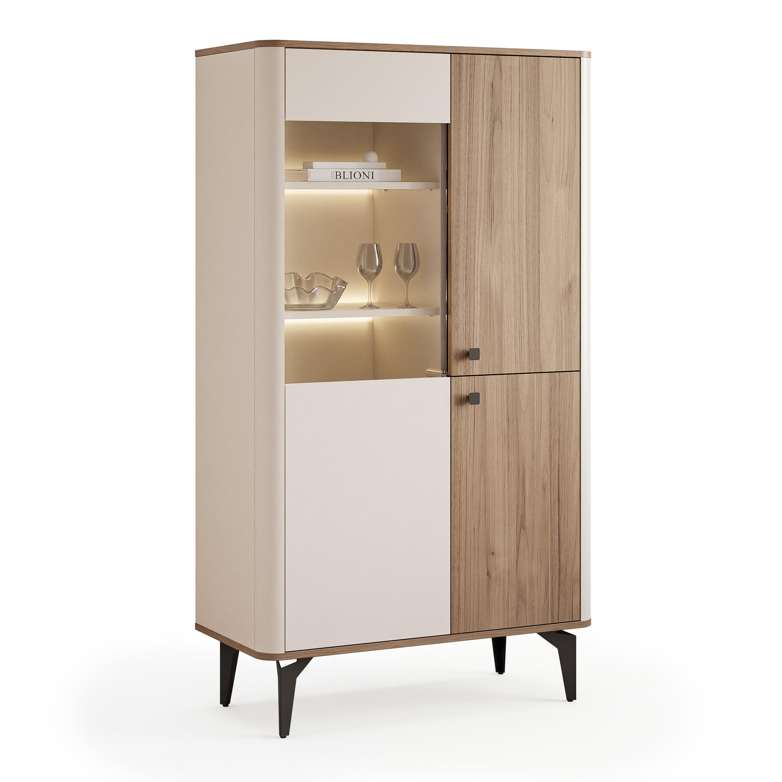 VITRINE BELLAGIO - Kaschmir, Holzwerkstoff (88/156/40cm) - Idohome
