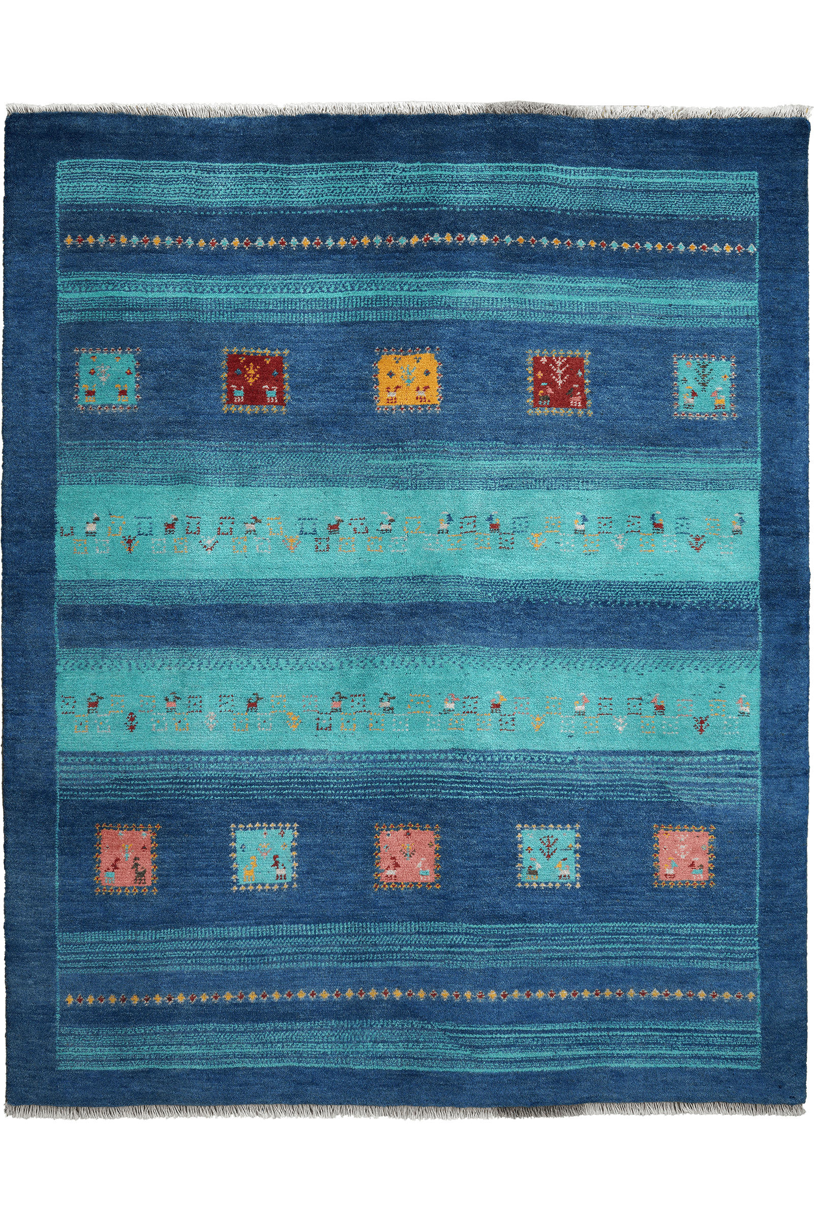 GABBEH-TEPPICH handgeknüpft Sonnat Bunt 193/154 cm Schurwolle - Multicolor, Textil (154/193cm) - Looma