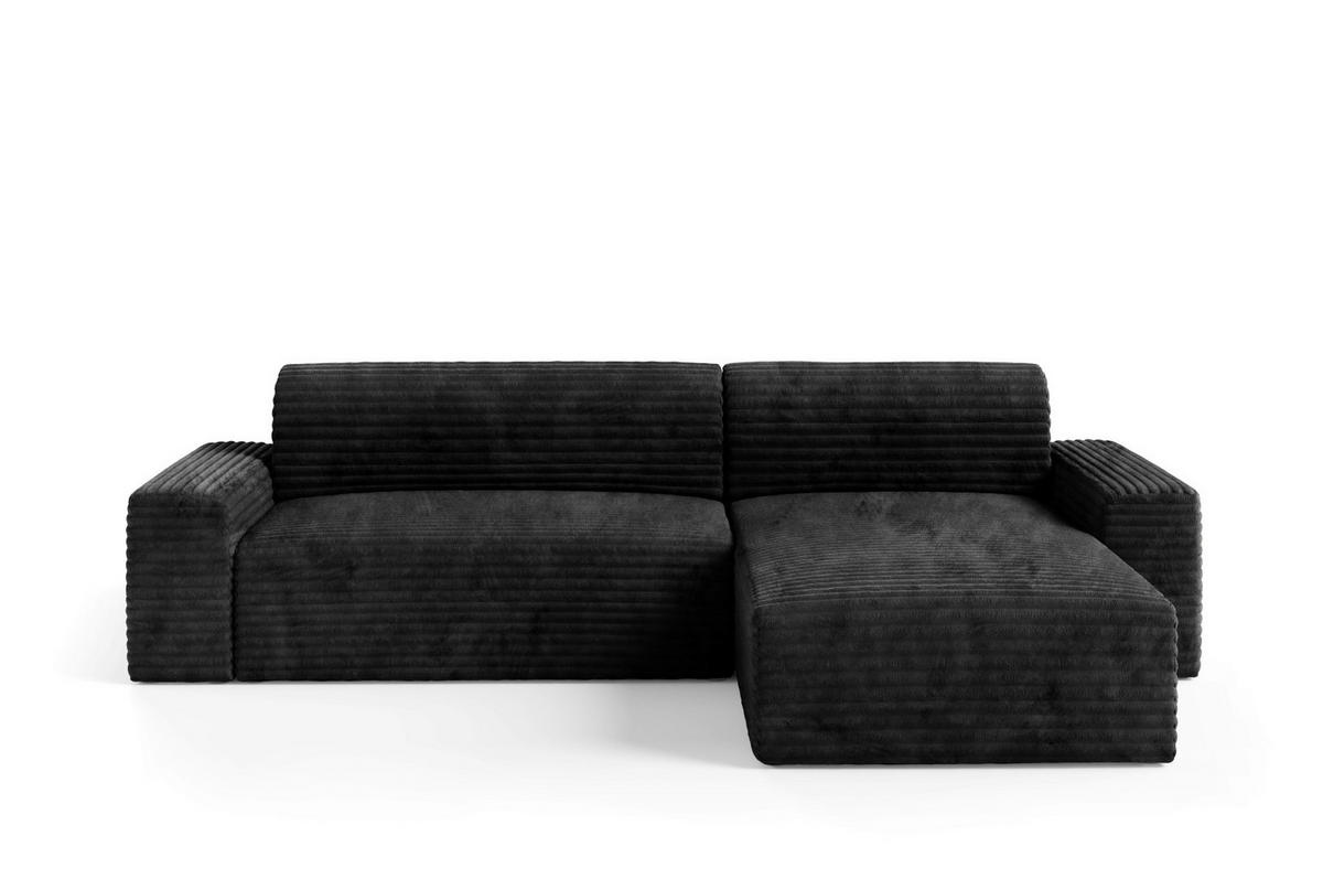 ECKSOFA mit Schlaffunktion Schwarz - Schwarz, Holz/Holzwerkstoff (300/185cm) - Furnisell