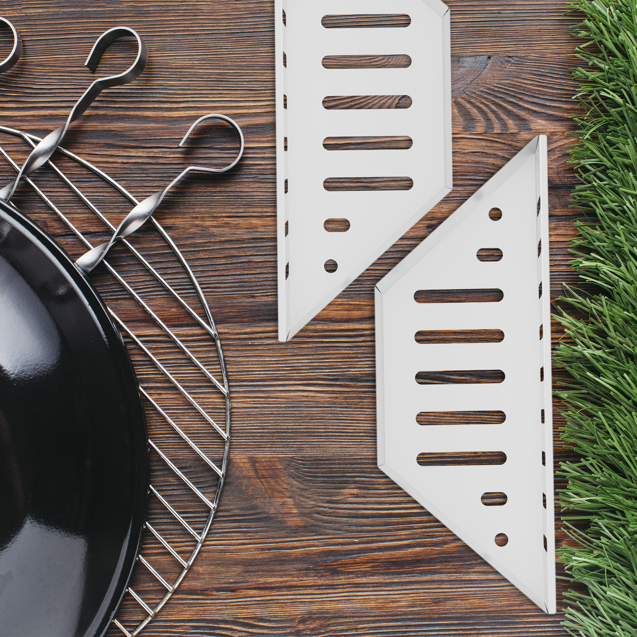 2xKOHLEKORB - Silberfarben, Metall (12/38/7.5cm) - Relaxdays