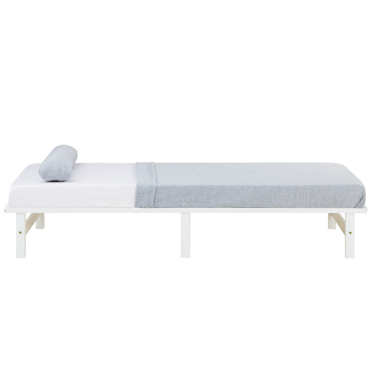 HOLZBETT mit Matratze 90/200 cm weiß - Weiß, Holz (90/200cm) - Homestyle4u