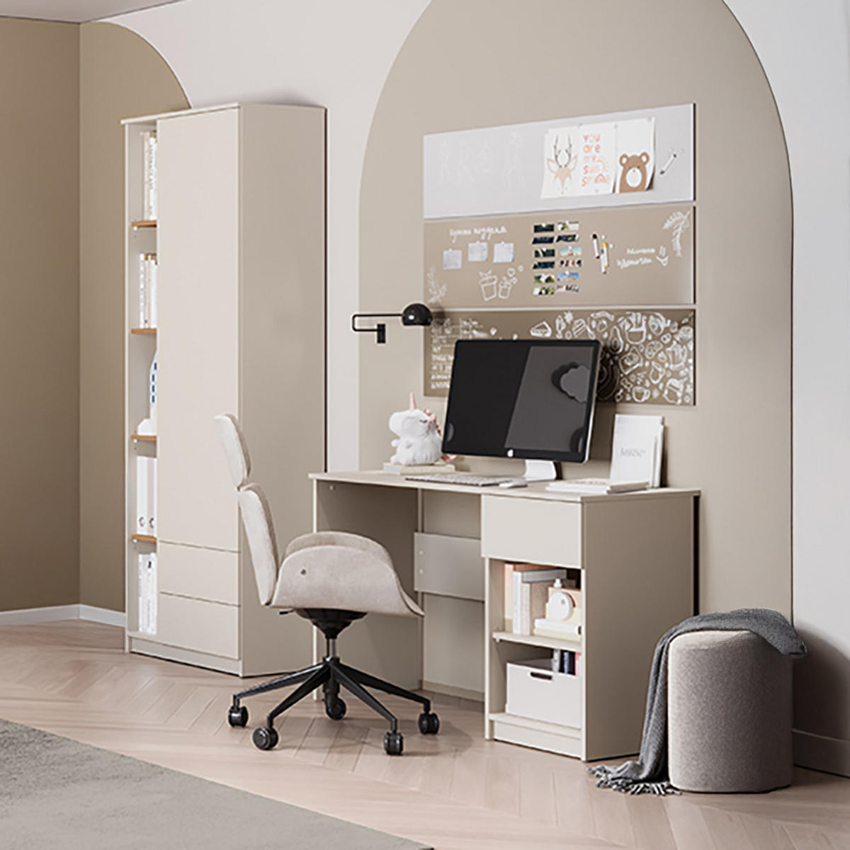 KLEIDERSCHRANK Fier-129 - Beige, Holzwerkstoff (73/205/40cm) - Lomado