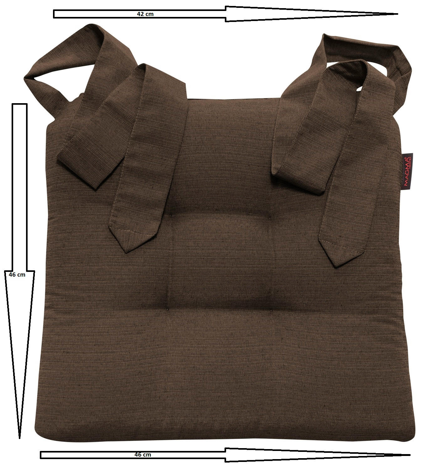 Thumbnail - Magma Heimtexx Stuhlkissen, Braun, Textil, Füllung: Polyurethan (Pur), 42x7x46 cm, Wohntextilien, Kissen, Sitzkissen