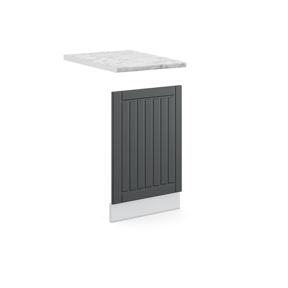 FRONTPANEL Fame-Line Antracit hus p&aring; landet 45 cm , AP Marble M&ouml;rkgr&aring;, Vit 67.4/45/60 cm