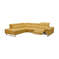 ECKSOFA Opera Echtleder mit 1 x Relaxfunktion Senfgelb - Gelb, Leder/Metall (218/269cm)